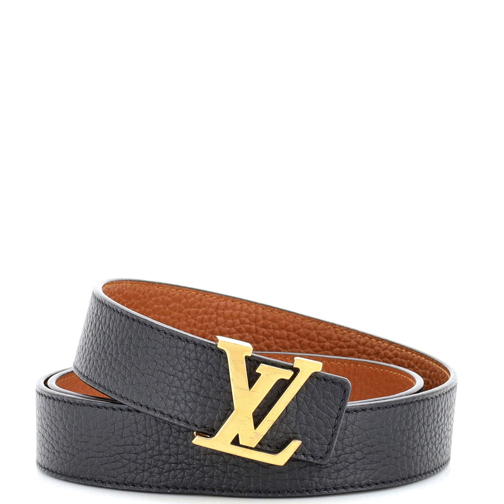 Louis Vuitton Black/Brown Leather Initiales Reversible Belt Size