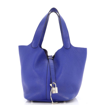Hermes Picotin Lock Bag Clemence MM Blue 2191863