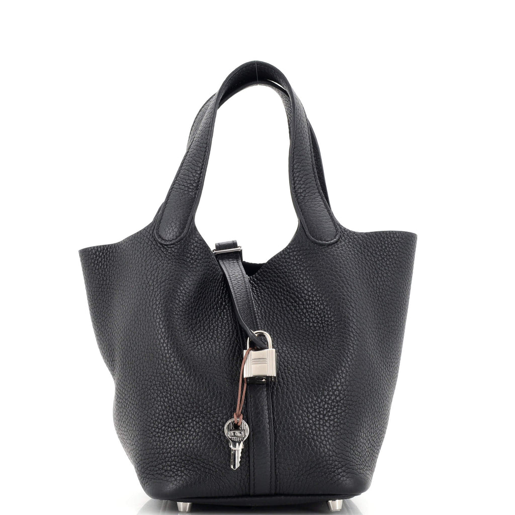 Hermes Picotin Lock Monochrome bag PM So-black Black Clemence leather Black  hardware