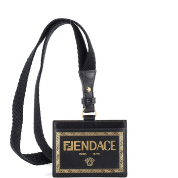 Fendi x Versace Fendace Lanyard Card Holder Printed Leather