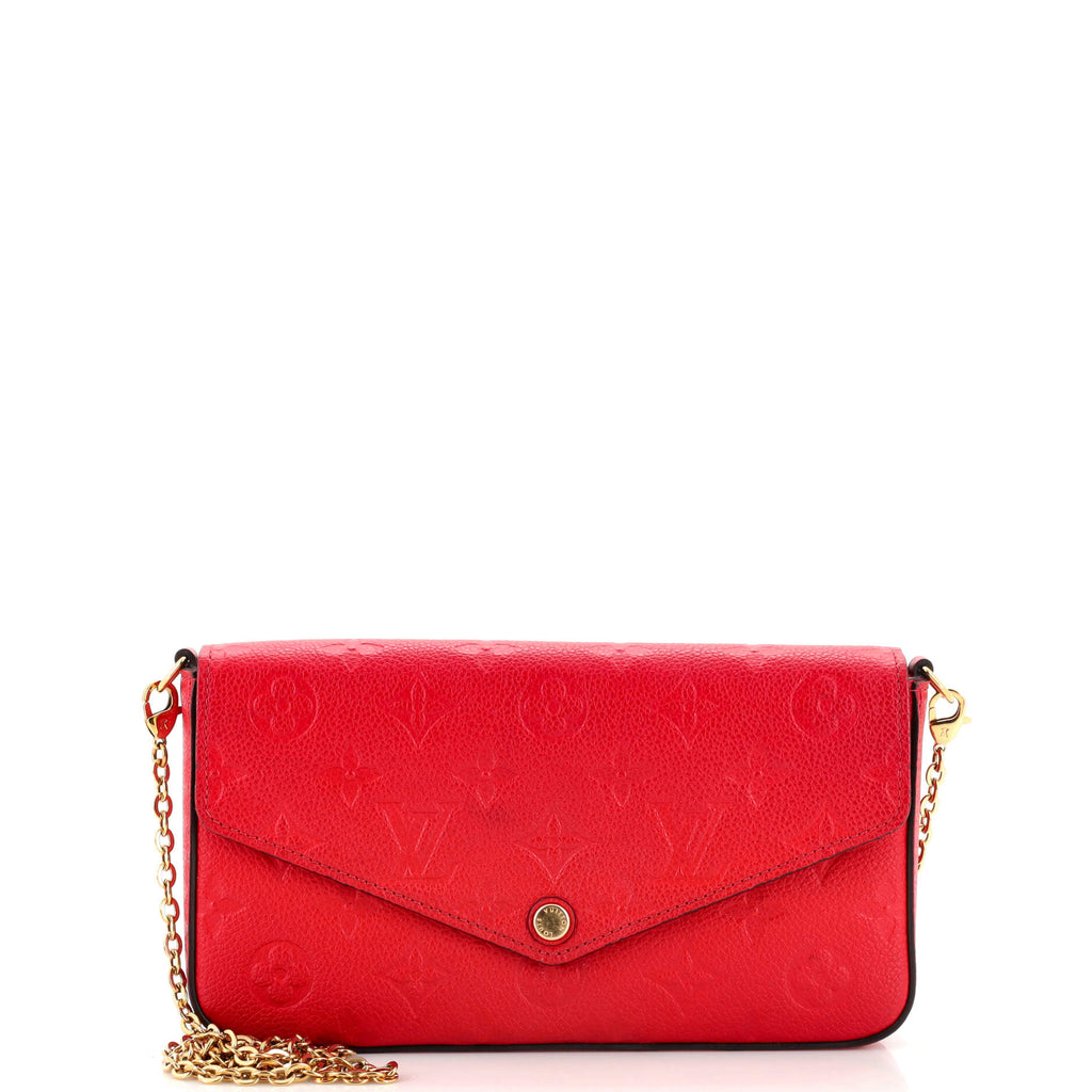 Louis Vuitton Red Monogram Empreinte Leather Pochette Felicie Bag Louis  Vuitton