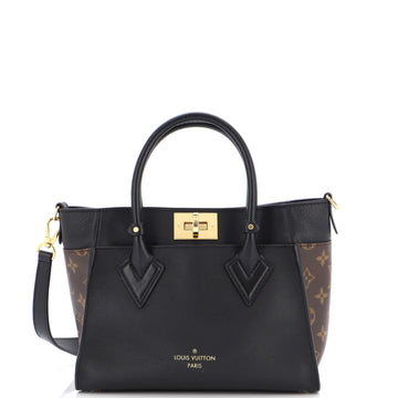 Louis Vuitton On My Side Tote Leather with Monogram Canvas PM