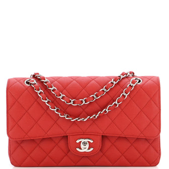 Chanel Classic Double Flap Bag Quilted Caviar Medium