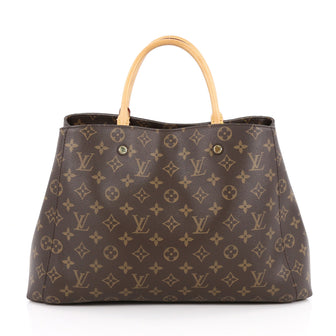 Louis Vuitton Montaigne Handbag Monogram Canvas GM Brown 2192701