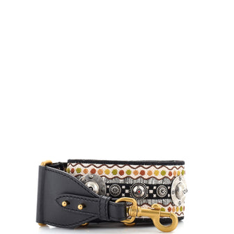Christian Dior Bohemian Shoulder Strap Embellished Canvas