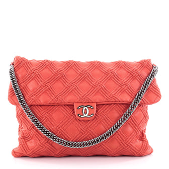 Chanel Walk of Fame Bag Quilted Leather Large Red