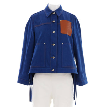 Loewe Women's Anagram Workwear Jacket Cotton with Leather