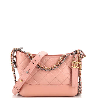 Chanel Gabrielle Hobo Quilted Aged Calfskin Small Pink 2193752