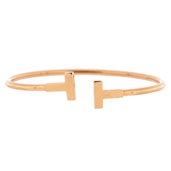 Tiffany & Co. T Wire Bracelet 18K Rose Gold Narrow