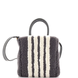 Thom Browne 4-Bar Book Tote Shearling Small
