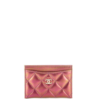 Chanel Classic Card Holder Quilted Iridescent Lambskin