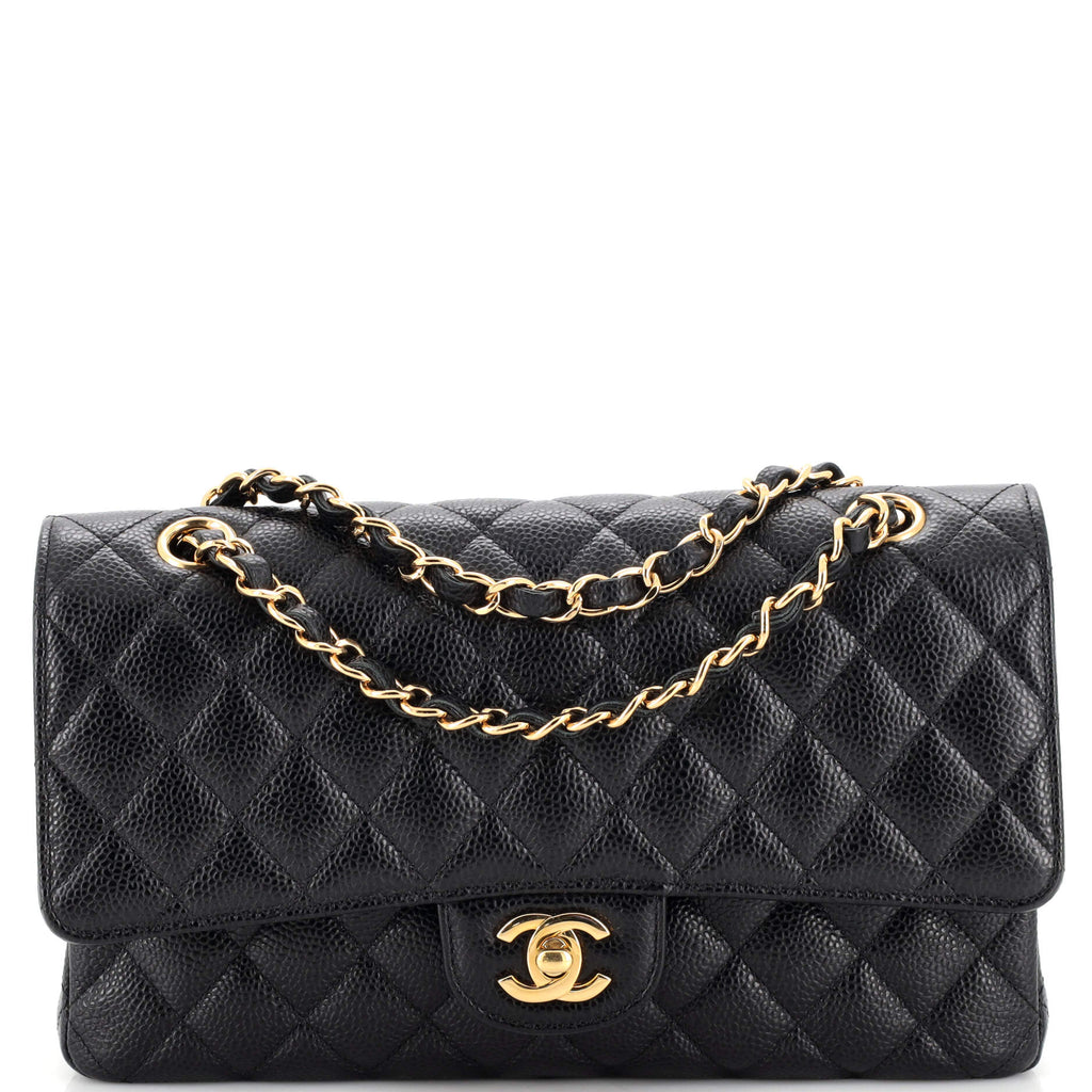 Chanel Classic Double Flap Bag Quilted Caviar Medium Black 2194791