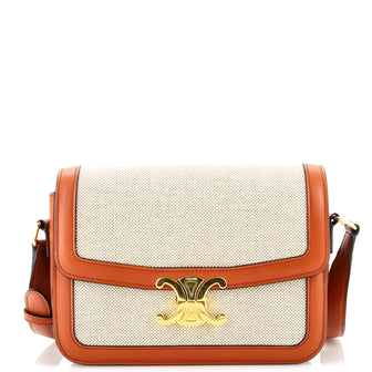 Celine Triomphe Shoulder Bag Canvas with Leather Medium