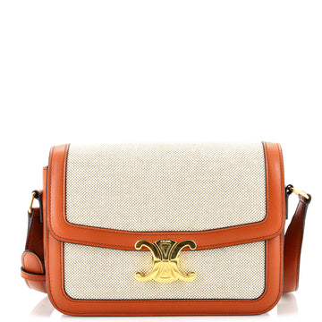 Celine Triomphe Shoulder Bag Canvas with Leather Medium