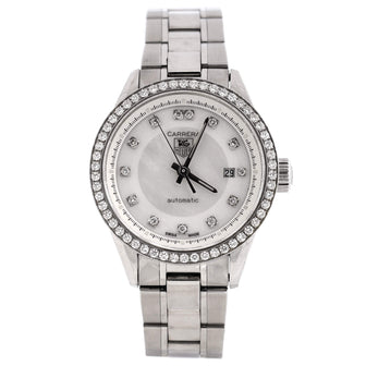 Tag Heuer Carrera Caliber 9 Automatic Watch Stainless Steel with Diamond Bezel and Markers and Mother of Pearl 28