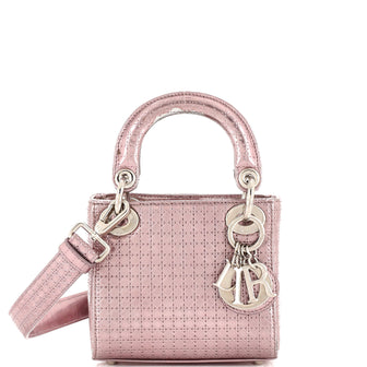 Christian Dior Lady Dior Bag Micro Cannage Metallic Calfskin Micro