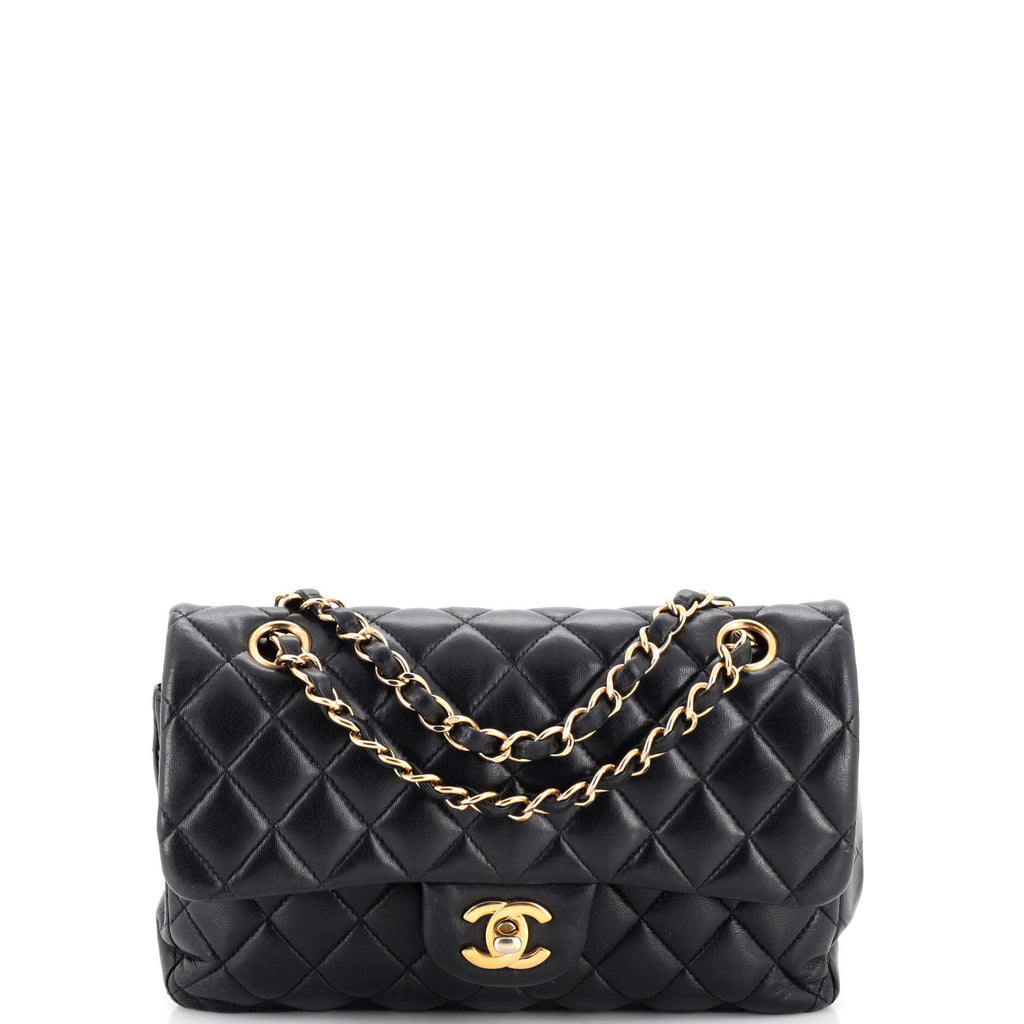 Chanel Classic Double Flap Bag Quilted Lambskin Small Black 2195381