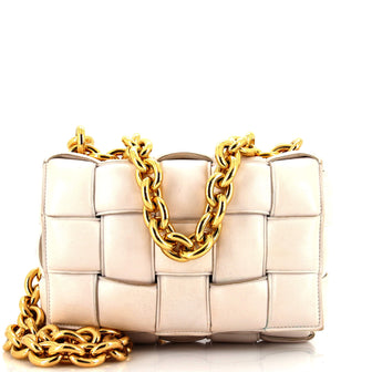 Bottega Veneta Cassette Chain Crossbody Bag Padded Maxi Intrecciato Leather