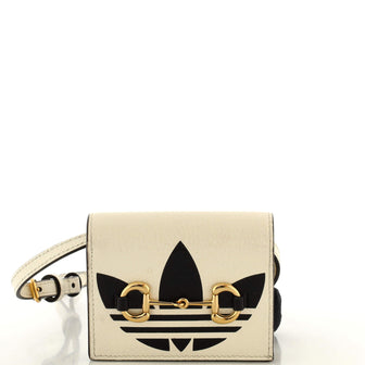 Gucci x adidas Horsebit Flap Card Case on Strap Leather