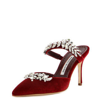 Manolo Blahnik Women's Lurum Heeled Mules Velvet 90