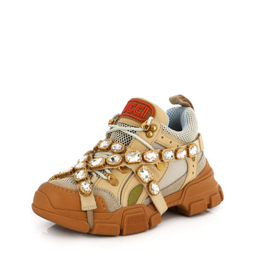 Gucci Flashtrek Sneakers Fabric and Leather with Crystals
