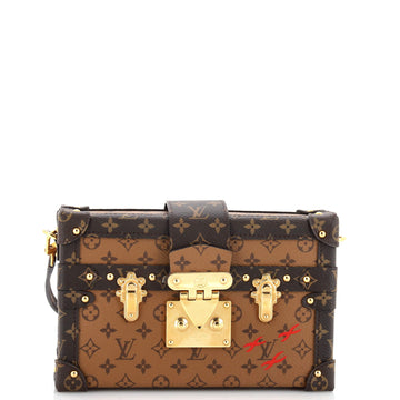 Louis Vuitton Petite Malle Handbag Reverse Monogram Canvas