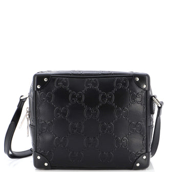 Gucci Square Shoulder Bag GG Embossed Perforated Leather