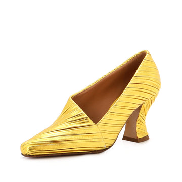 Bottega Veneta Women's Folded Almond Pumps Lame