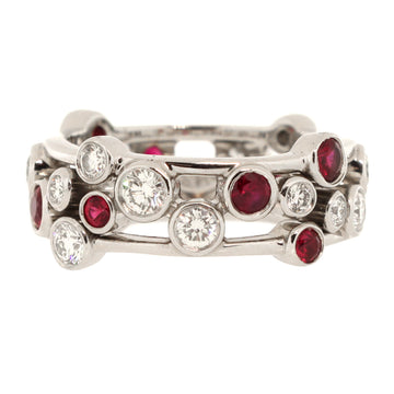 Tiffany & Co. Bubbles Ring Platinum with Diamonds and Rubies