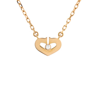 Cartier C Heart de Cartier Pendant Necklace 18K Rose Gold with Diamond XS