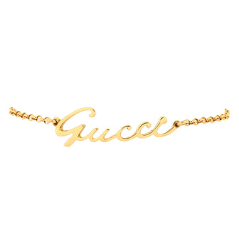Gucci Script Chain Bracelet 18K Yellow Gold