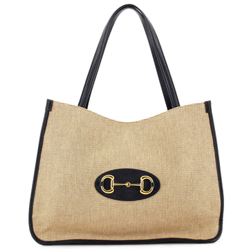 Gucci Horsebit 1955 Tote Canvas and Leather Medium