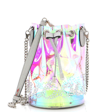 Christian Louboutin Marie Jane Bucket Bag Spiked Holographic PVC