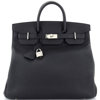 Hermes HAC Birkin Bag Black Togo with Palladium Hardware 40