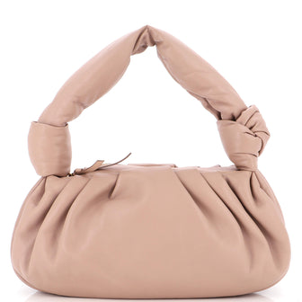 Miu Miu Knotted Zip Shoulder Bag Leather Large