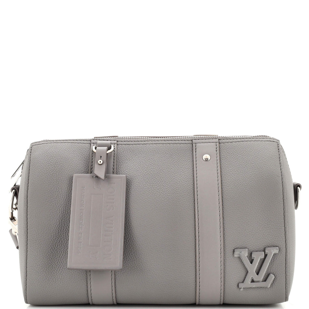 Louis Vuitton City Keepall Bag Limited Edition Aerogram Leather Gray