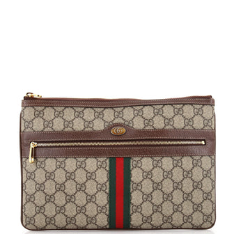 Gucci Ophidia Zip Pouch GG Coated Canvas Large