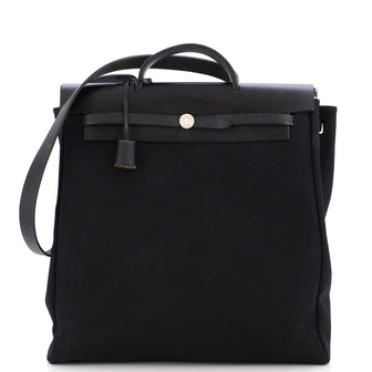 Hermes Herbag Toile and Leather MM