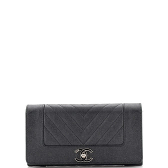 Chanel Chevron Mademoiselle Vintage Flap Bag - Metallic Shoulder