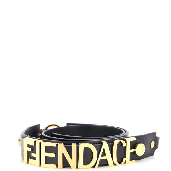 新品！タグ付き！ FENDI × VERSACE コラボ ベルト FENDACE Versace x Fendi Fendace Logo Belt Leather and Metal Black 219718178