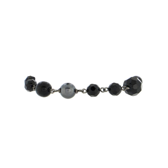 Chanel CC Chain Bracelet Ruthenium with Resin and Faux Pearls