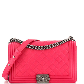 Chanel Boy Flap Bag Quilted Lambskin New Medium