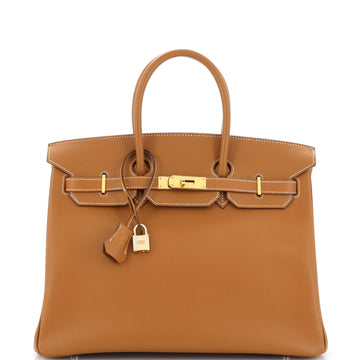 Hermes Birkin Handbag Brown Epsom with Gold Hardware 35