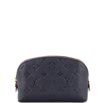 Louis Vuitton Cosmetic Pouch Monogram Empreinte Leather Blue