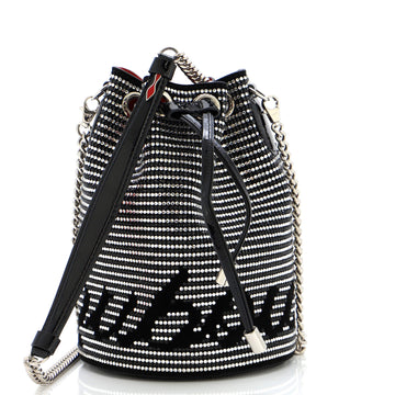 Christian Louboutin Marie Jane Bucket Bag Crystal Embellished Suede