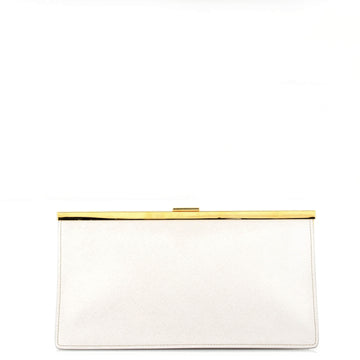 Prada Lux Frame Clutch Saffiano Leather East West