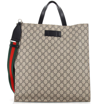 Gucci Convertible Soft Open Tote GG Coated Canvas Tall