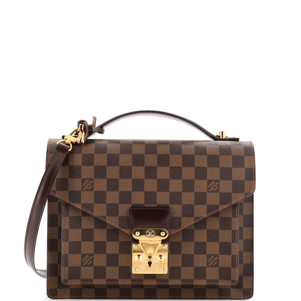 Monceau fabric handbag Louis Vuitton Brown in Cloth - 35223194