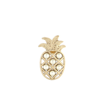 Chanel Pineapple Brooch Metal and Faux Pearls