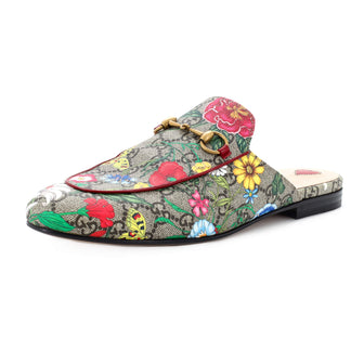 Gucci Women's Princetown Mules Flora GG Coated Canvas